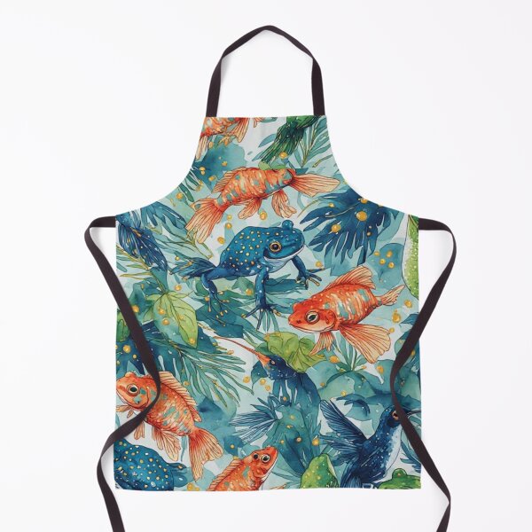 Item preview, Bird Spotted Frogs and Golden Fish Pattern designed and sold by dcohea.