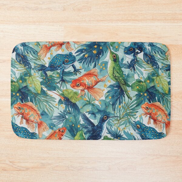 Item preview, Bird Spotted Frogs and Golden Fish Pattern designed and sold by dcohea.