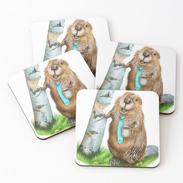 Item preview, Beaver With Coffee on a Work Break  designed and sold by HollySimental.