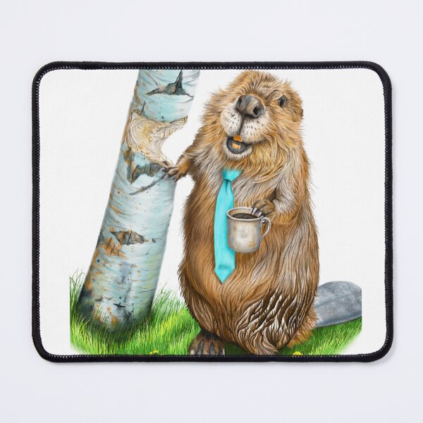 Item preview, Beaver With Coffee on a Work Break designed and sold by HollySimental.