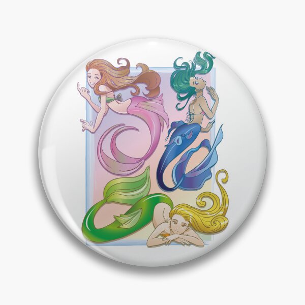 Item preview, three colors mermaids illustration designed and sold by Konopikyu.