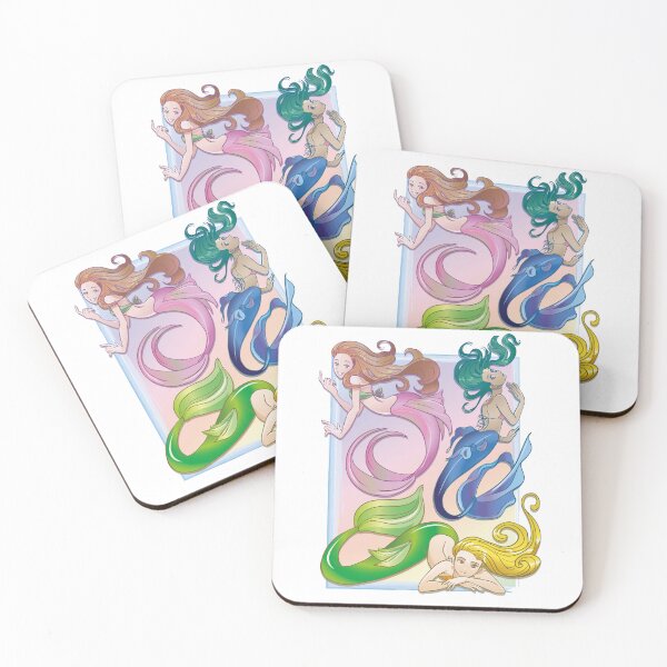 Item preview, three colors mermaids illustration designed and sold by Konopikyu.