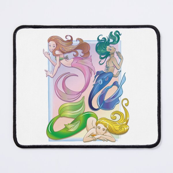 Item preview, three colors mermaids illustration designed and sold by Konopikyu.