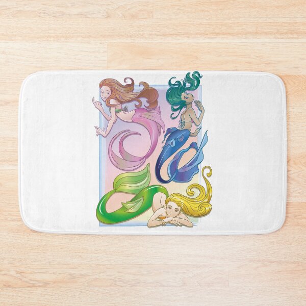 Item preview, three colors mermaids illustration designed and sold by Konopikyu.