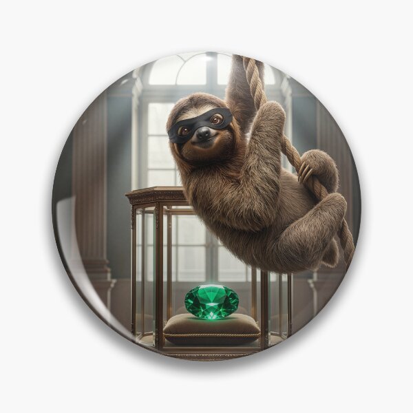 Item preview, Cat-Burgling Sloth Steals Priceless Emerald designed and sold by Tridentulus.