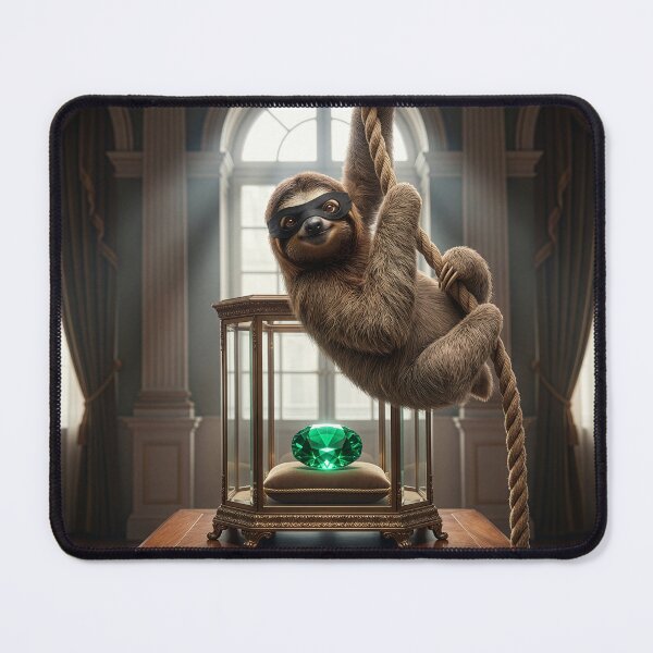 Item preview, Cat-Burgling Sloth Steals Priceless Emerald designed and sold by Tridentulus.