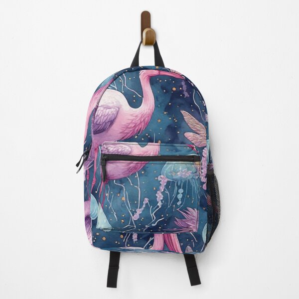 Item preview, Pink Cranes and Bioluminescent Jellyfish Pattern designed and sold by dcohea.