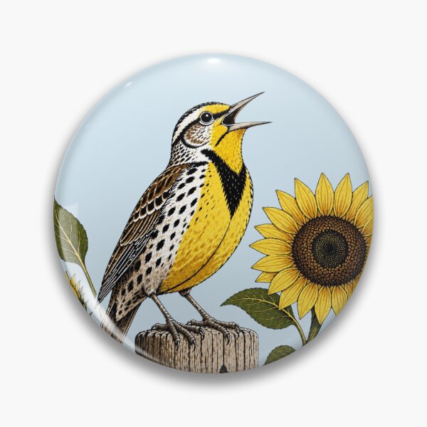 Item preview, Kansas Meadowlark Sunflower Emblem designed and sold by The-Drip-Studio.