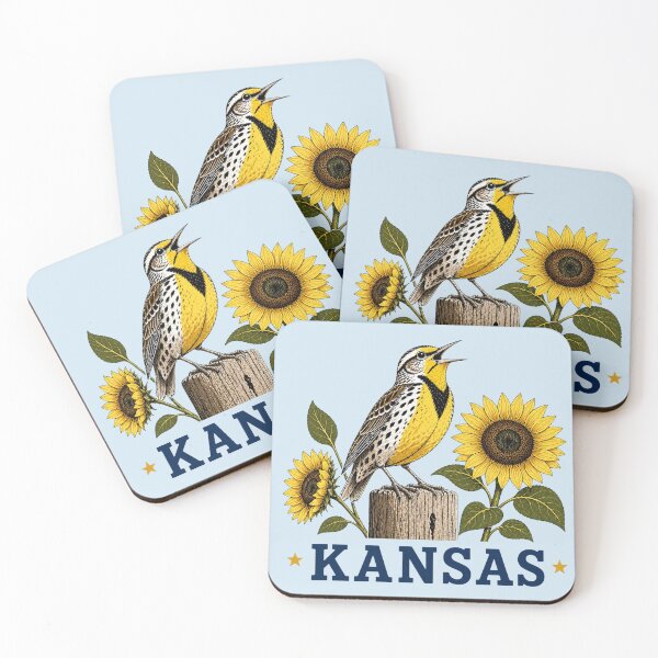 Item preview, Kansas Meadowlark Sunflower Emblem designed and sold by The-Drip-Studio.