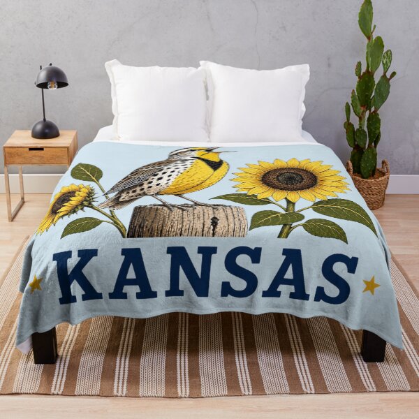 Item preview, Kansas Meadowlark Sunflower Emblem designed and sold by The-Drip-Studio.