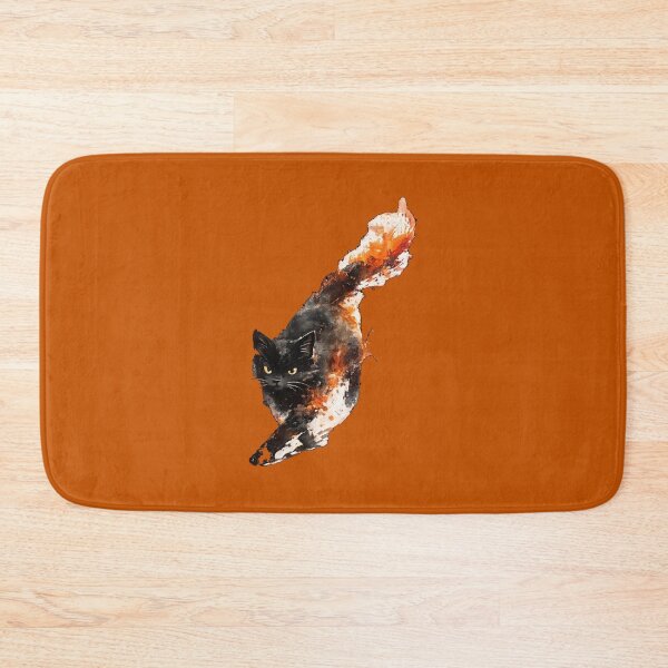 Item preview, Fire Cat — Watercolor Illustration Black Cat Flames Design Art designed and sold by MajesticDES.