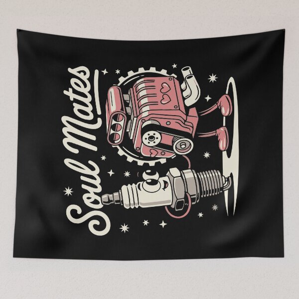 Item preview, Racing - Soul Mates - Spark Plug and Engine - Racing T-Shirt designed and sold by RaceDayRags.