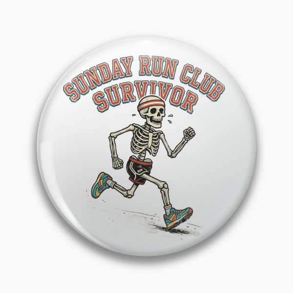 Item preview, Sunday Morning Run Club Survivor Skeleton Runner designed and sold by Retro Mood Co.