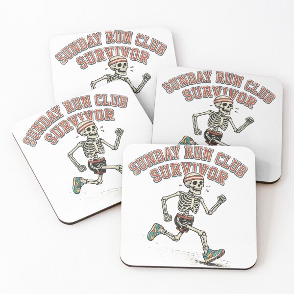 Item preview, Sunday Morning Run Club Survivor Skeleton Runner designed and sold by Retro Mood Co.