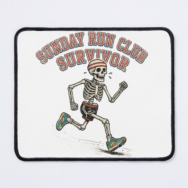 Item preview, Sunday Morning Run Club Survivor Skeleton Runner designed and sold by Retro Mood Co.