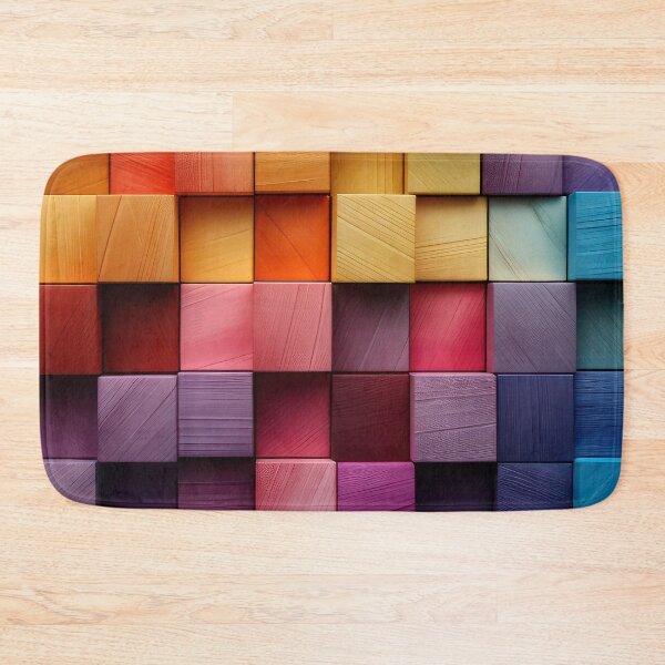 Item preview, Contemporary Colorful Wooden Squares Vibrant Pattern Designs designed and sold by DEC02.