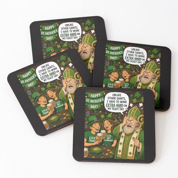 Item preview, Saint Patrick’s Day Be Like Working Overtime Funny Catholic Cartoon designed and sold by NapoliApparel.