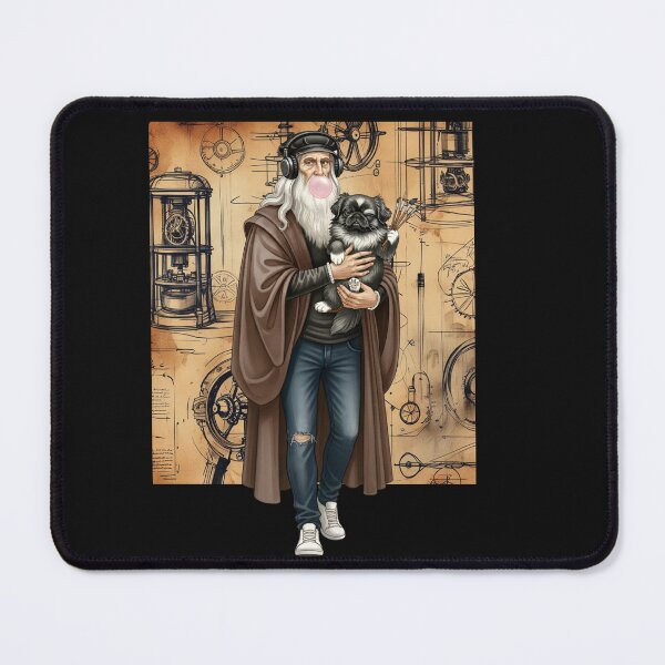 Item preview, Modern Leonardo da Vinci & Dog Tee, Renaissance Inventor Graphic, Funny Art History Gift designed and sold by AbuCAni Studio .