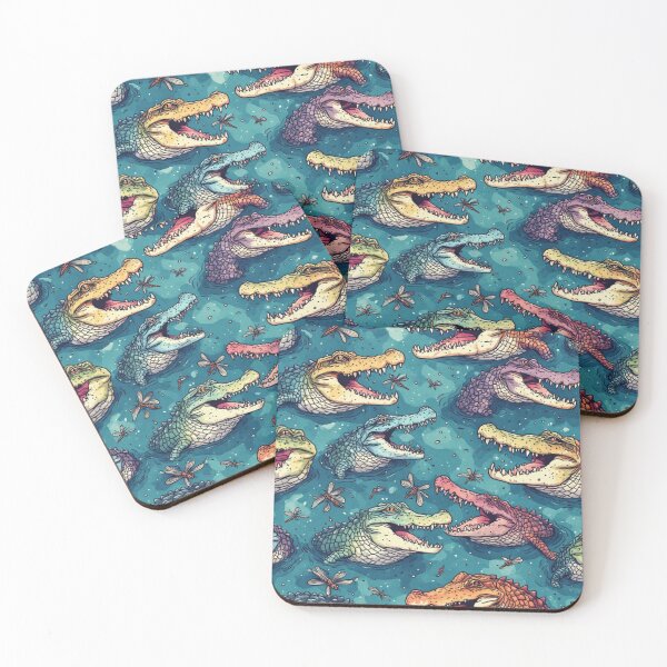 Item preview, Colorful Alligators and Dragonflies Pattern designed and sold by dcohea.