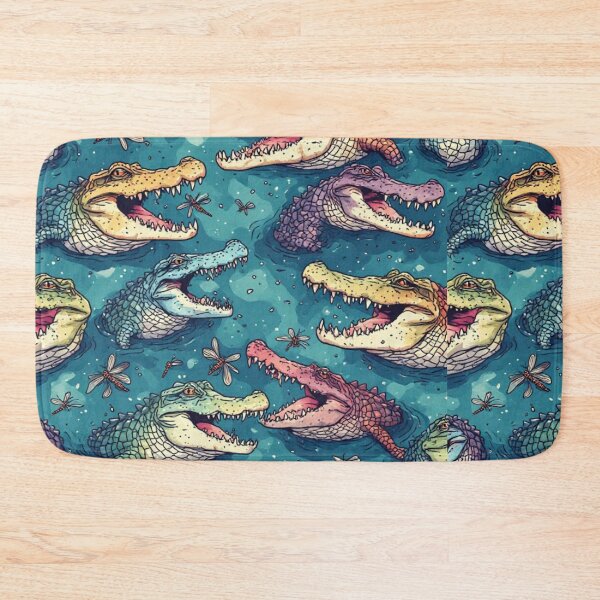 Item preview, Colorful Alligators and Dragonflies Pattern designed and sold by dcohea.