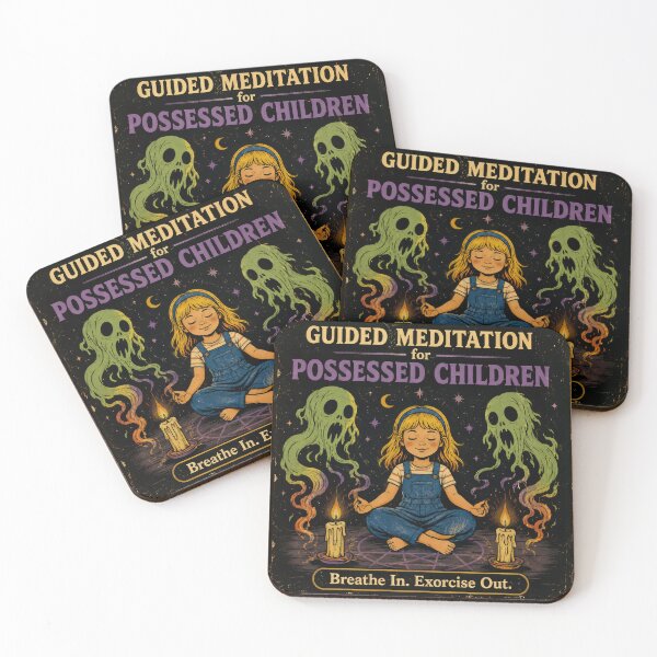 Item preview, Guided Meditation For Possessed Children – Dark Humor Horror Art designed and sold by 4TinyPaws.