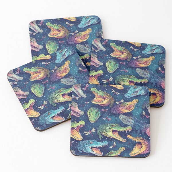 Item preview, Colorful Alligators and Dragonflies Pattern designed and sold by dcohea.