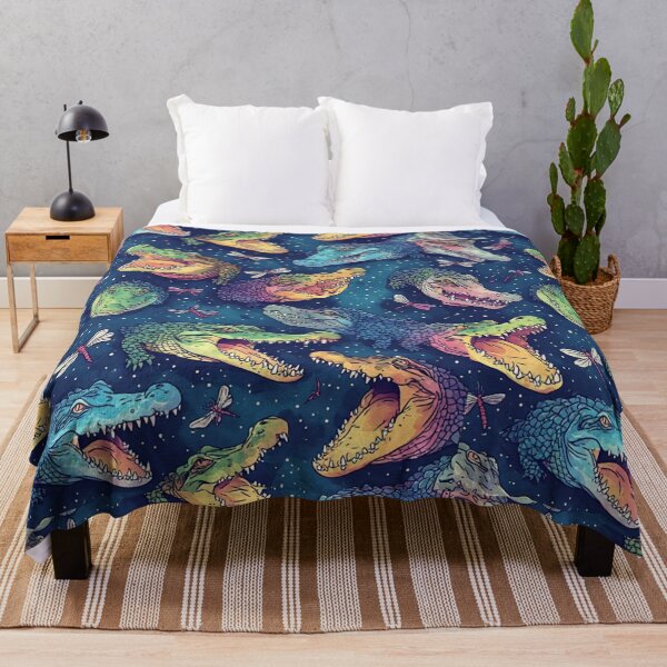 Item preview, Colorful Alligators and Dragonflies Pattern designed and sold by dcohea.
