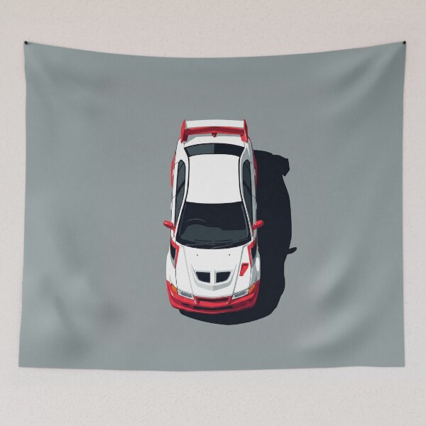 Item preview, JDM Mitsubishi Lancer Evolution VI Tommi Makinen Top View Vector Art designed and sold by Motorline44.