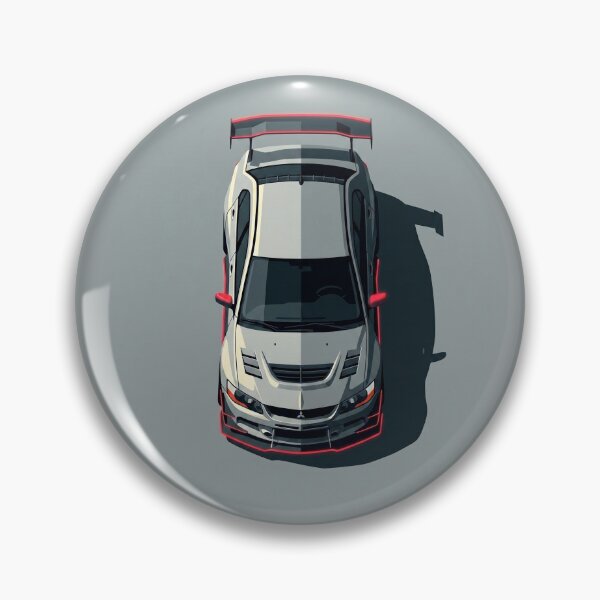 Artikelvorschau, Mitsubishi Lancer Evolution IX Grau und Orange JDM Draufsicht Vektorillustration entworfen und verkauft von Motorline44.