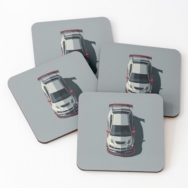 Item preview, Mitsubishi Lancer Evolution IX Grey and Orange JDM Top View Vector Illustration designed and sold by Motorline44.