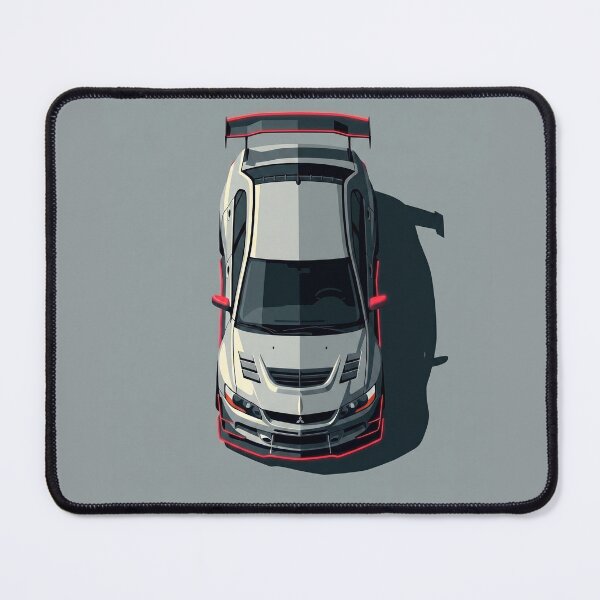 Item preview, Mitsubishi Lancer Evolution IX Grey and Orange JDM Top View Vector Illustration designed and sold by Motorline44.