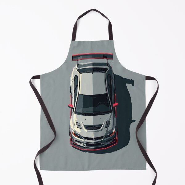 Item preview, Mitsubishi Lancer Evolution IX Grey and Orange JDM Top View Vector Illustration designed and sold by Motorline44.