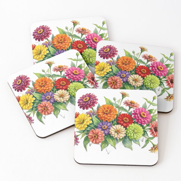 Item preview, Zinnia flowers. Multiple colors designed and sold by Mia's Menagerie.
