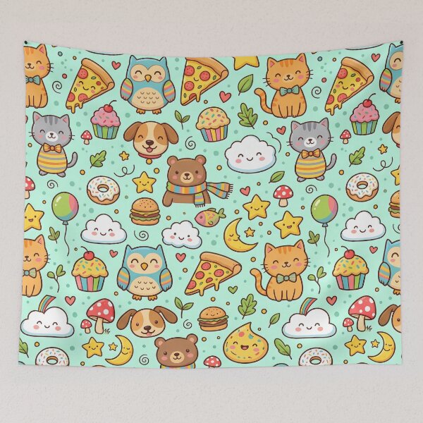 Item preview, Fun Pizza Sun Flower Cat Dog Clouds Coffee designed and sold by ART ATTACK ZONE.