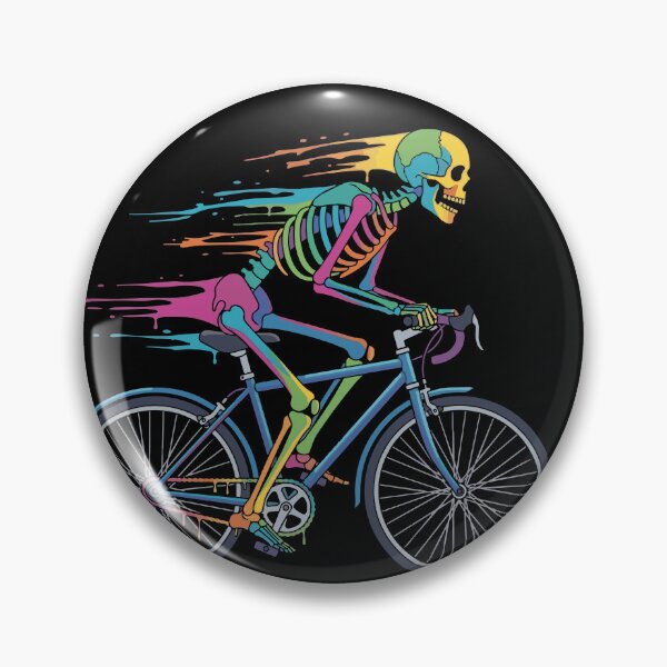 Item preview, Melting Rainbow Skeleton on Bicycle - Racing T-Shirt designed and sold by RaceDayRags.