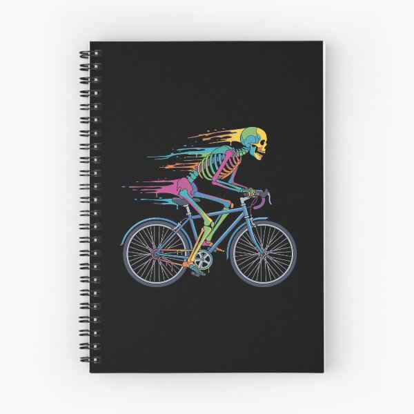 Item preview, Melting Rainbow Skeleton on Bicycle - Racing T-Shirt designed and sold by RaceDayRags.