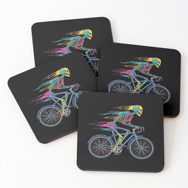 Item preview, Melting Rainbow Skeleton on Bicycle - Racing T-Shirt designed and sold by RaceDayRags.