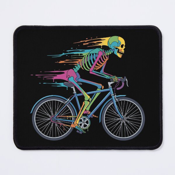 Item preview, Melting Rainbow Skeleton on Bicycle - Racing T-Shirt designed and sold by RaceDayRags.