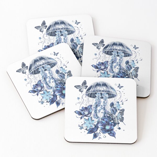 Item preview, Ethereal Jellyfish Blue Floral Butterfly Design designed and sold by FAGMAVisuals.