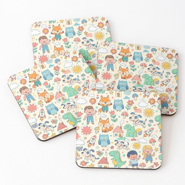 Item preview, Boys Girls Sun Flower Cat Dog Clouds Coffee designed and sold by ART ATTACK ZONE.