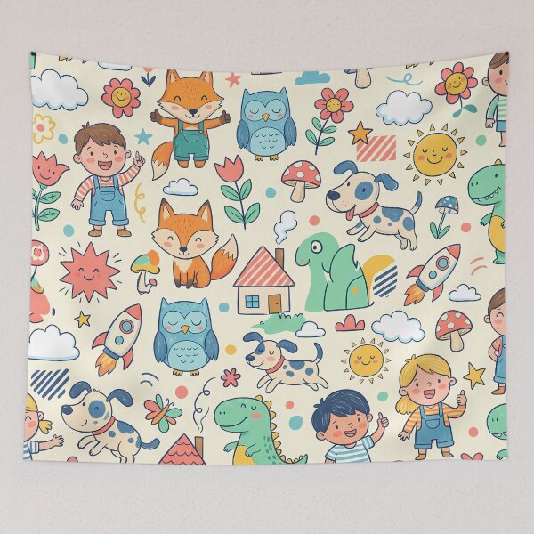Item preview, Boys Girls Sun Flower Cat Dog Clouds Coffee designed and sold by ART ATTACK ZONE.