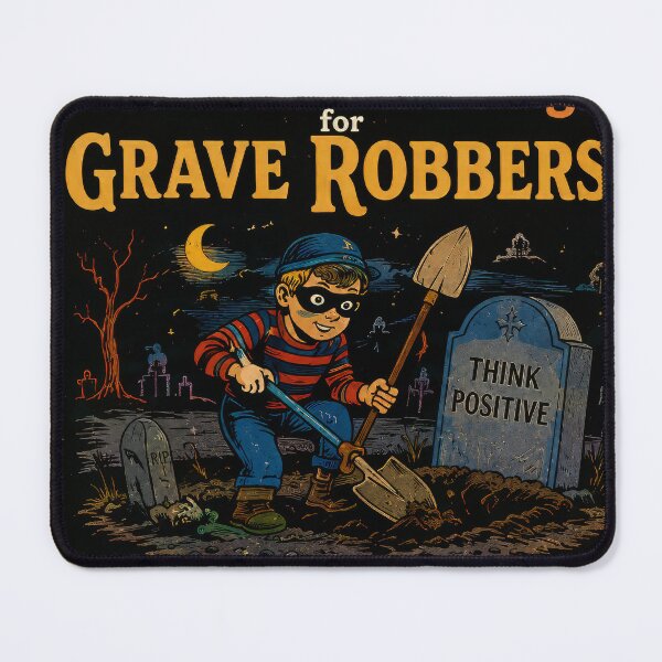 Item preview, Positive Thinking For Grave Robbers – Dark Humor Retro Horror Art designed and sold by 4TinyPaws.