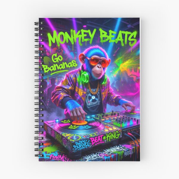 Item preview, Monkey Beats Go Bananas | Neon DJ Monkey Graffiti Party Art designed and sold by bewitchedcuties.