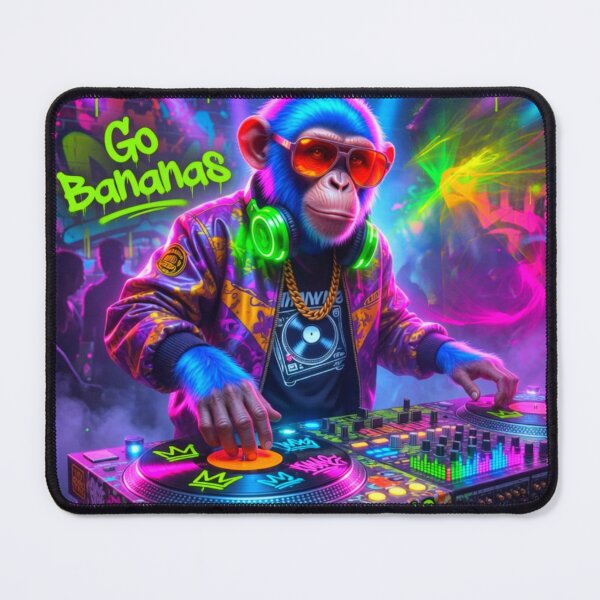 Item preview, Monkey Beats Go Bananas | Neon DJ Monkey Graffiti Party Art designed and sold by bewitchedcuties.