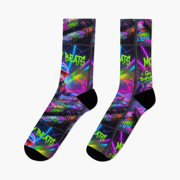 Item preview, Monkey Beats Go Bananas | Neon DJ Monkey Graffiti Party Art designed and sold by bewitchedcuties.