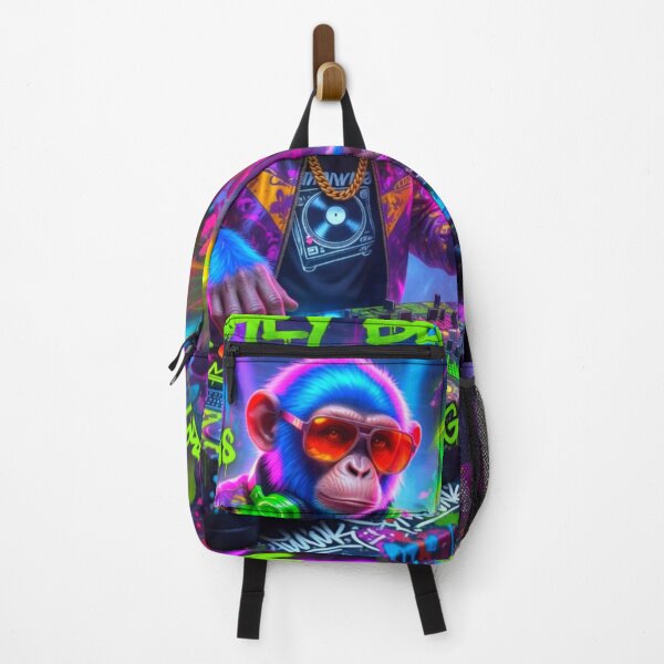 Item preview, Monkey Beats Go Bananas | Neon DJ Monkey Graffiti Party Art designed and sold by bewitchedcuties.