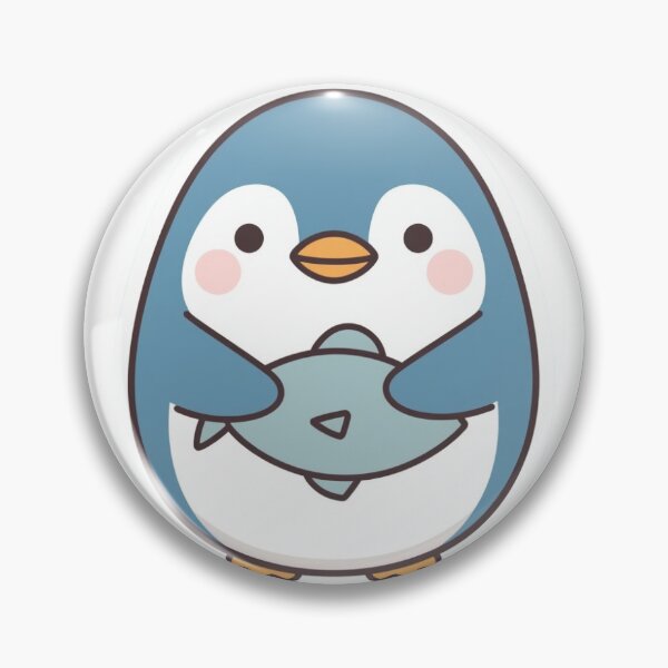 Item preview, Cute Penguin Holding Fish Sticker designed and sold by redblink store.