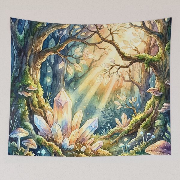 Item preview, Enchanted Crystal Forest Light Watercolor designed and sold by Petal & Pattern Co.