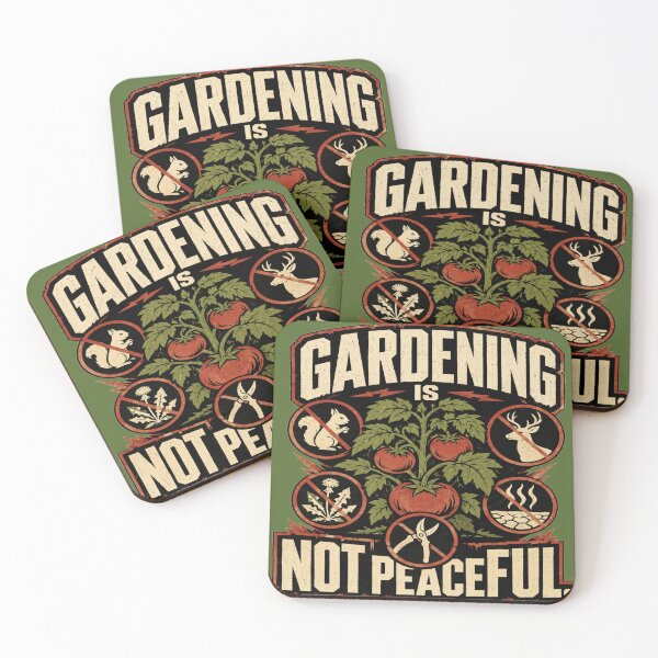Item preview, Gardening Is Not Peaceful Funny Tomato Garden designed and sold by POD DYNASTY | Original Print On Demand T-Shirt Graphics.