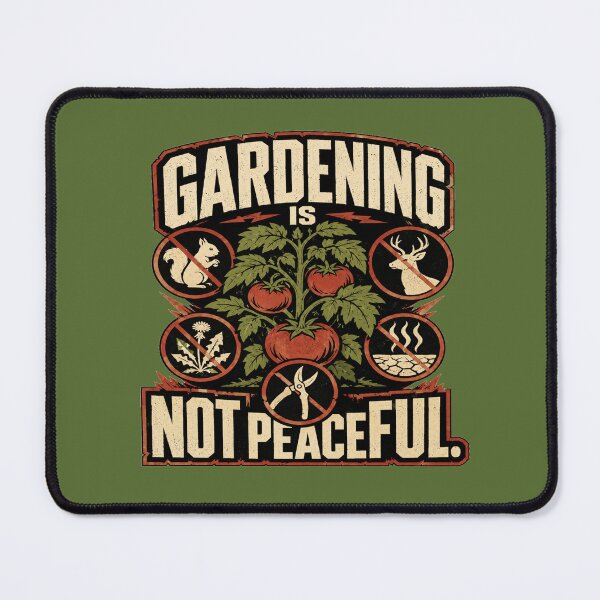 Item preview, Gardening Is Not Peaceful Funny Tomato Garden designed and sold by POD DYNASTY.